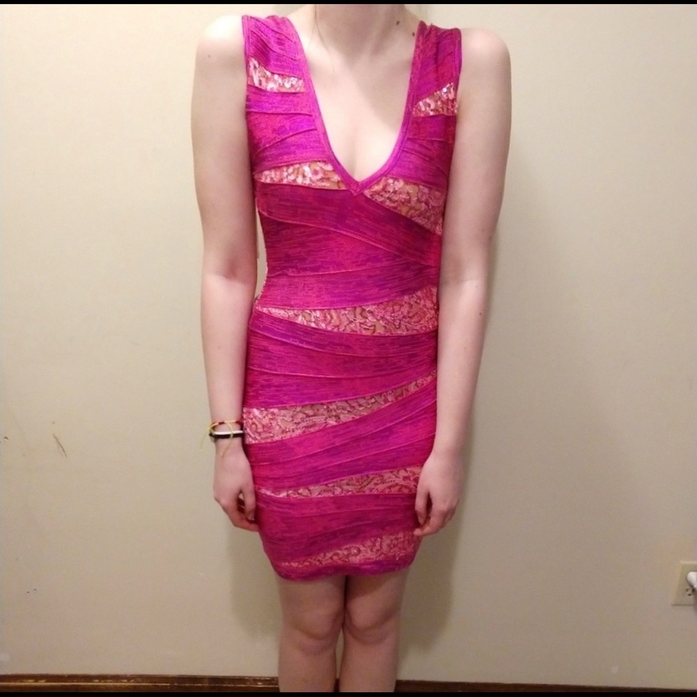 Destini Dress size Small Fuchsia Pink (stretchy)